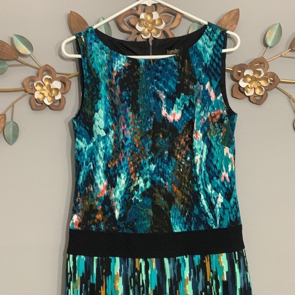 Laundry by Shelli Segal Teal Black Dress Size 4 - Picture 2 of 8